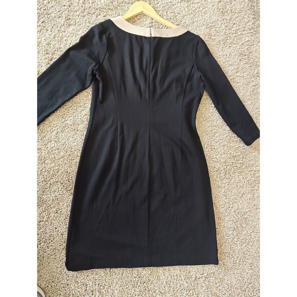 Talbots Petites Sheath Dress Size 8P Black Tan Used Professional Career‎ Office - Picture 2 of 16